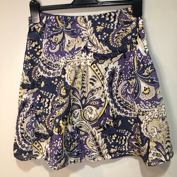 Tahari Womens Purple Floral Paisley Skirt | Size 2 - Picture 2 of 7